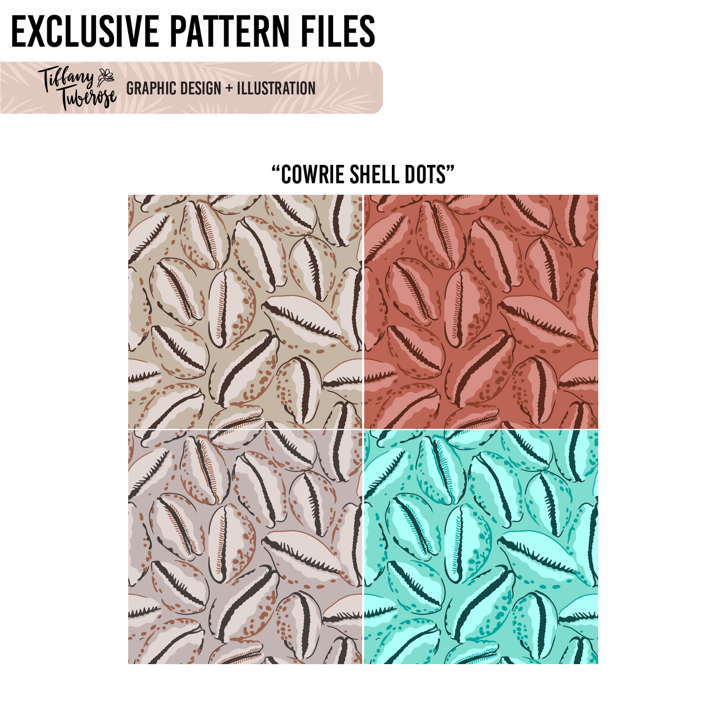 Cowrie Shell Dots Seamless Repeat Pattern