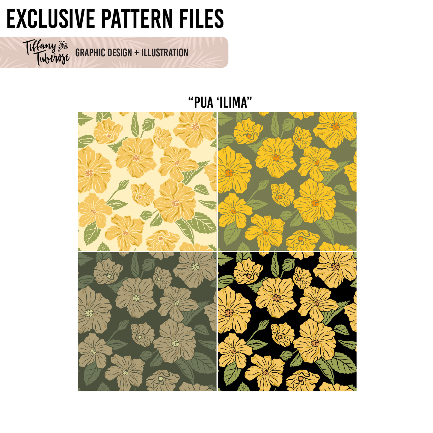 Pua 'Ilima Seamless Repeat Pattern