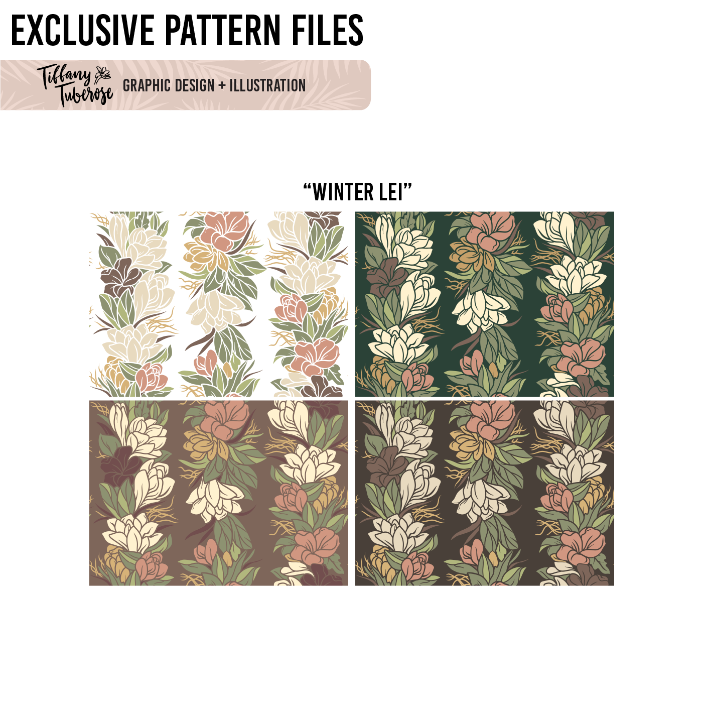 Winter Lei Seamless Repeat Pattern