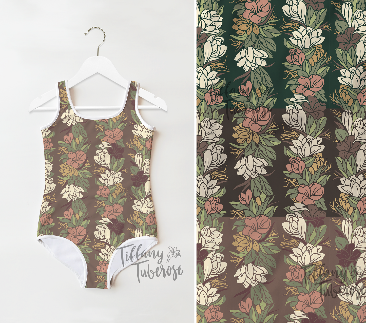 Winter Lei Seamless Repeat Pattern