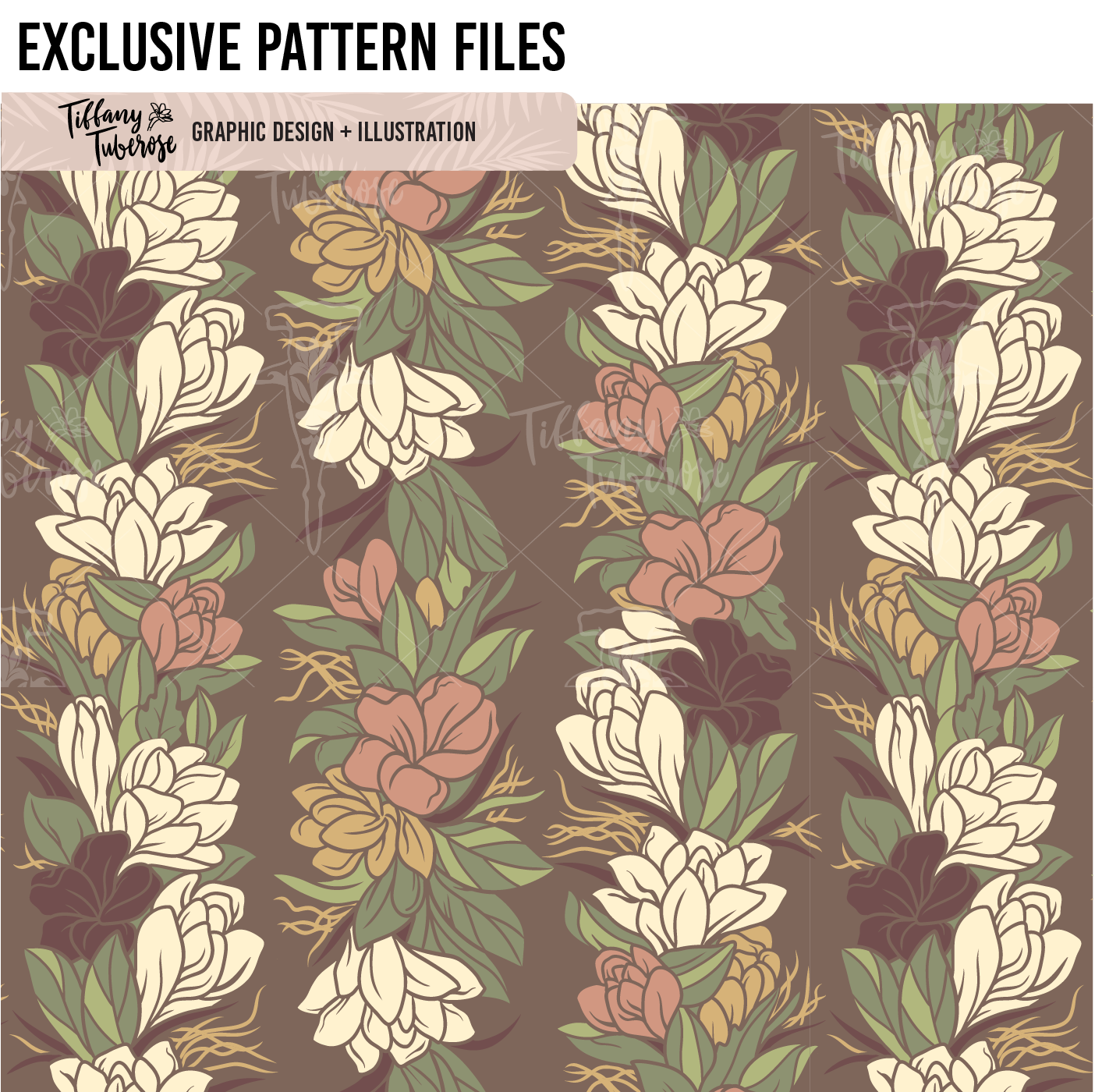 Winter Lei Seamless Repeat Pattern