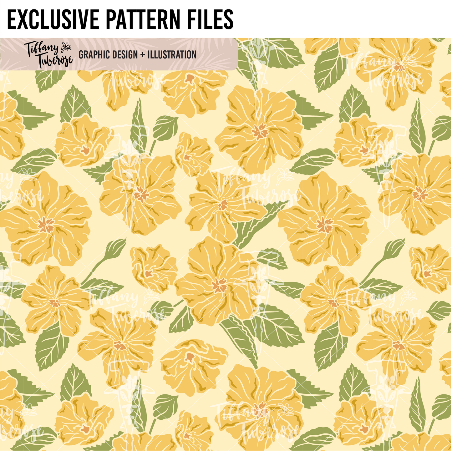 Pua 'Ilima Seamless Repeat Pattern