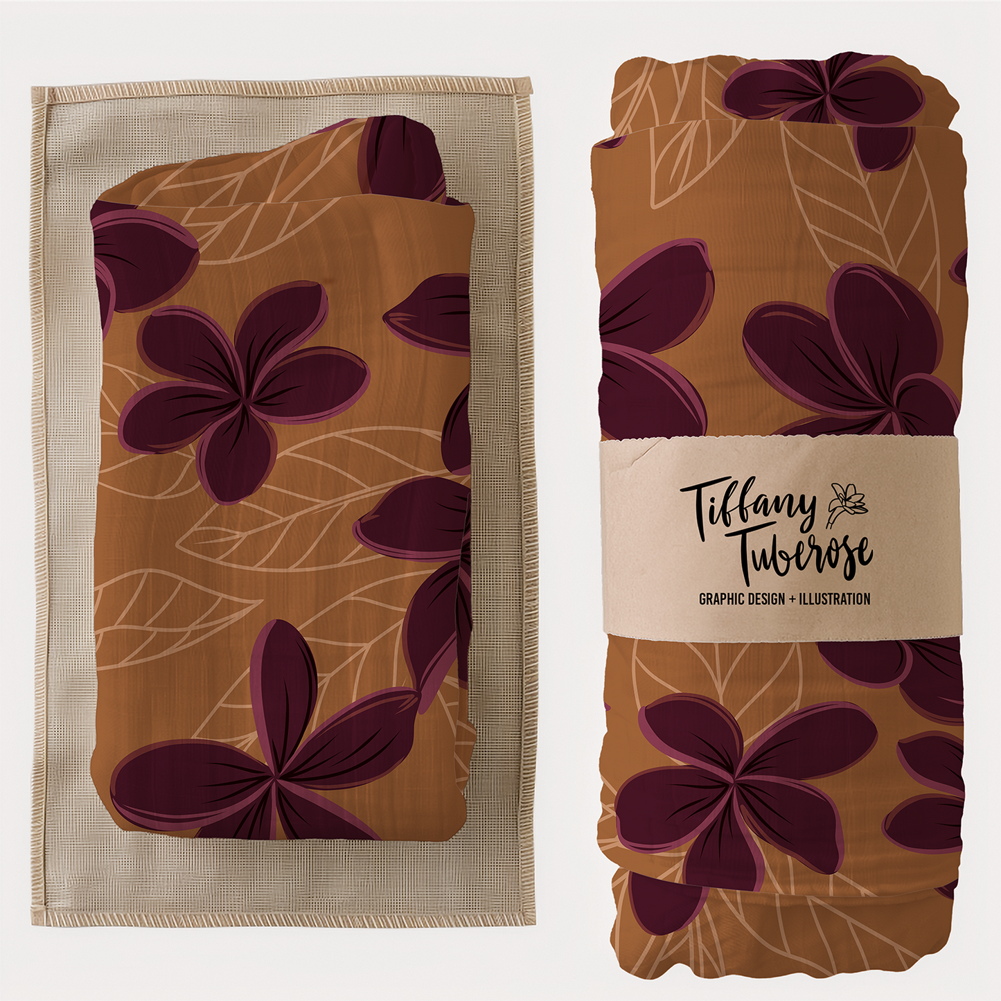 Moody Plumeria Seamless Repeat Pattern