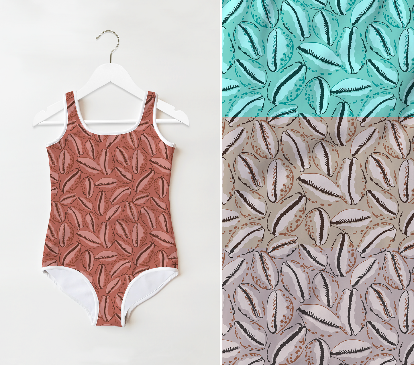 Cowrie Shell Dots Seamless Repeat Pattern