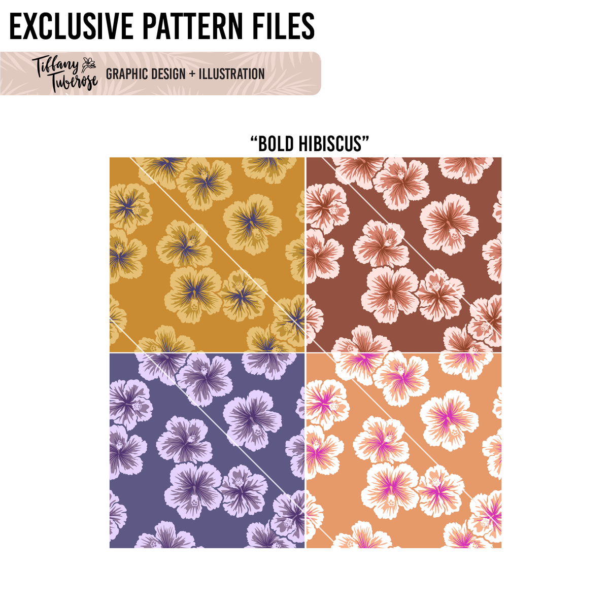 Bold Hibiscus Seamless Repeat Pattern