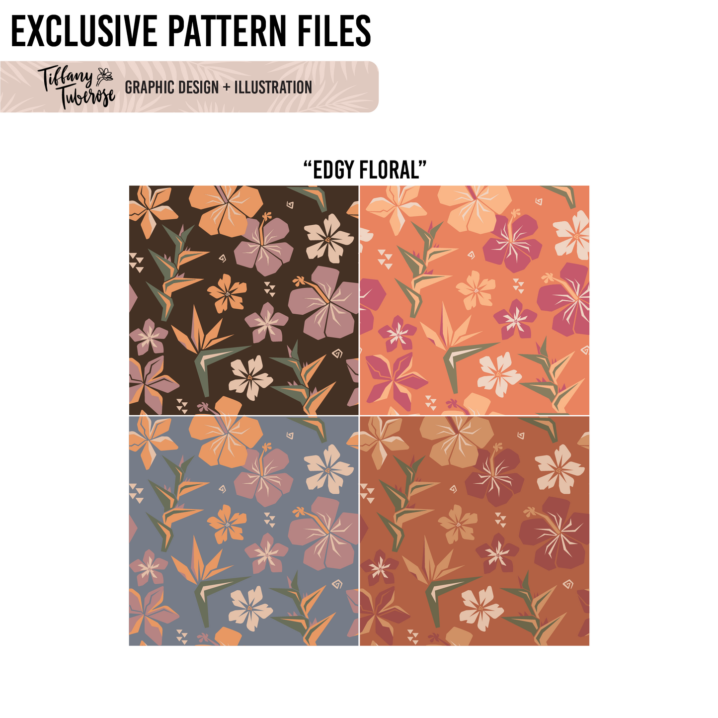 Edgy Floral Seamless Repeat Pattern