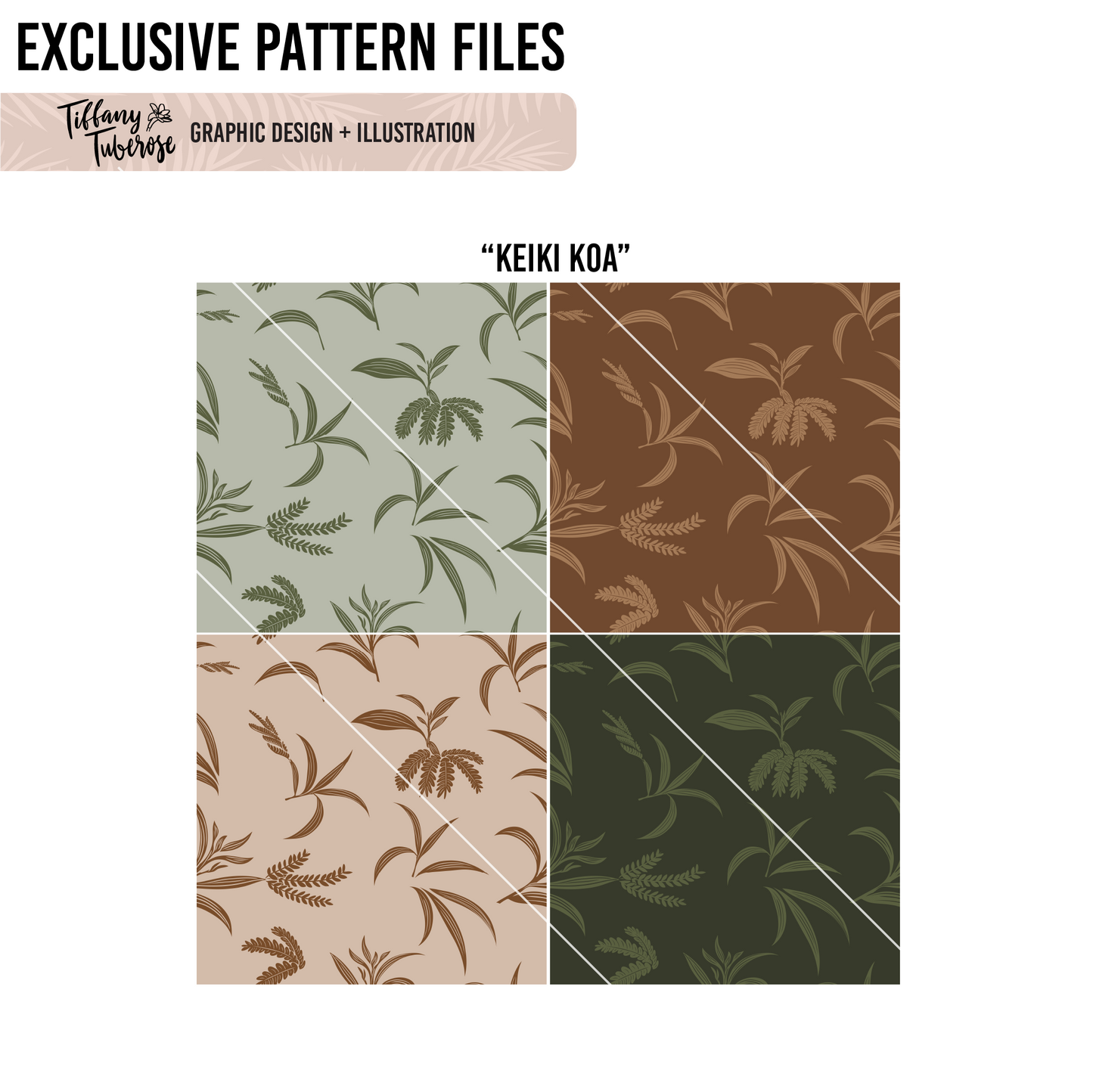 Keiki Koa Seamless Repeat Pattern