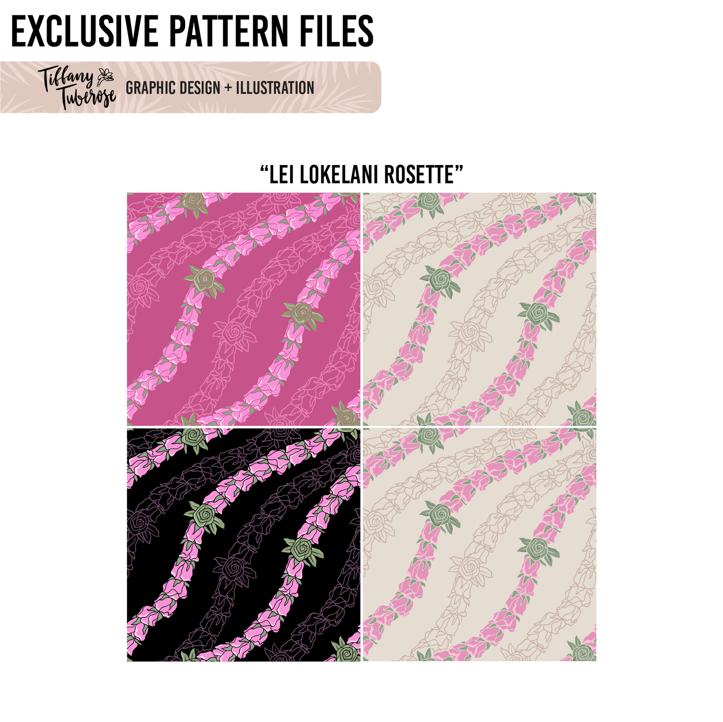 Lei Lokelani Rosette Seamless Repeat Pattern