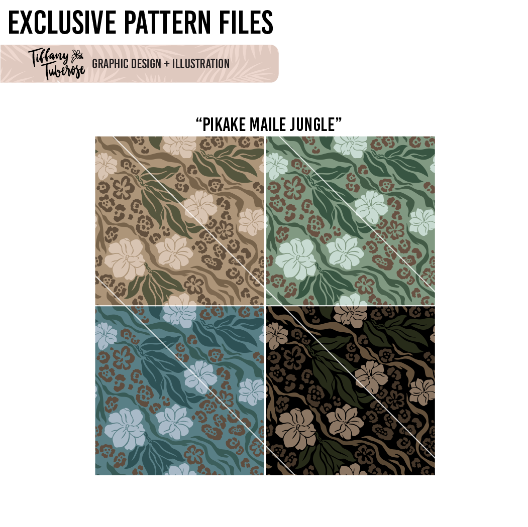 Pikake Maile Jungle Seamless Repeat Pattern