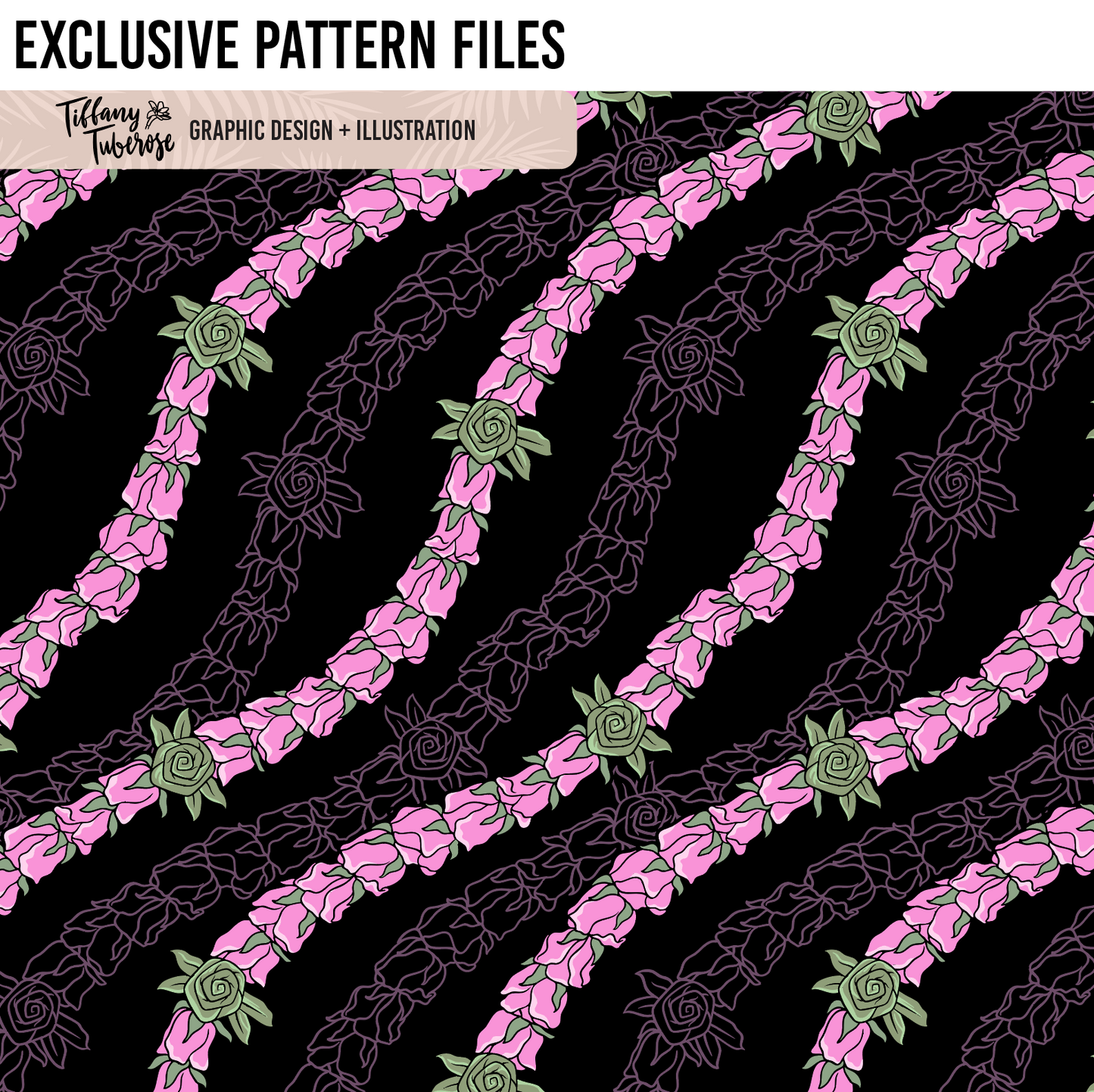Lei Lokelani Rosette Seamless Repeat Pattern
