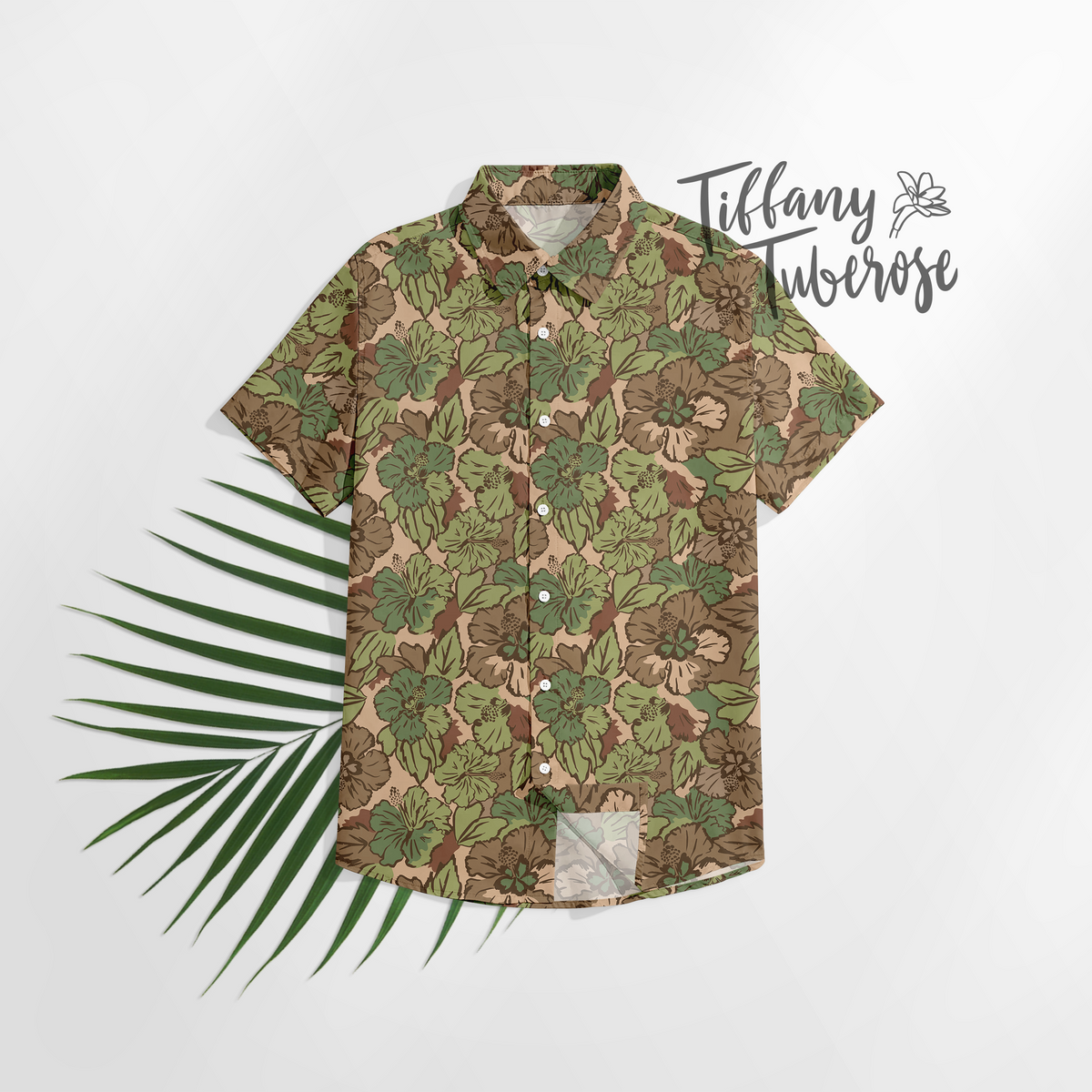 Hibiscus Camo Seamless Repeat Pattern