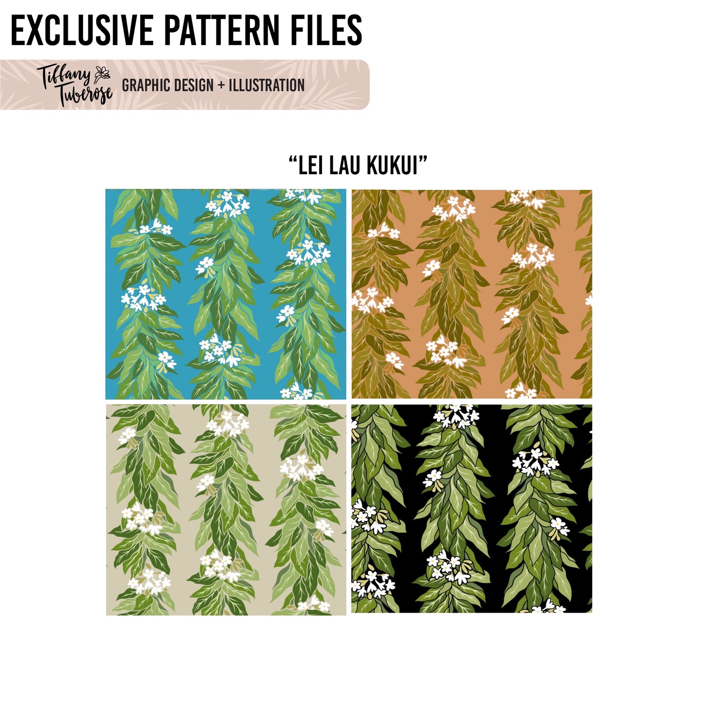 Lei Lau Kukui Seamless Repeat Pattern