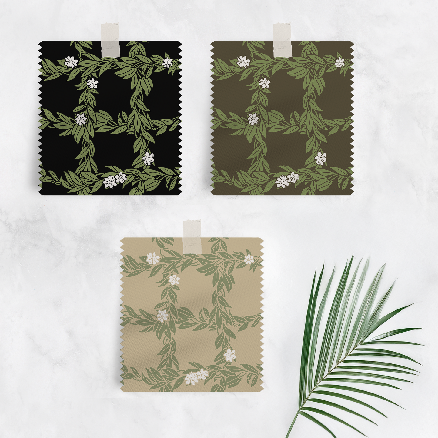 Maile Pikake Check Seamless Repeat Pattern file