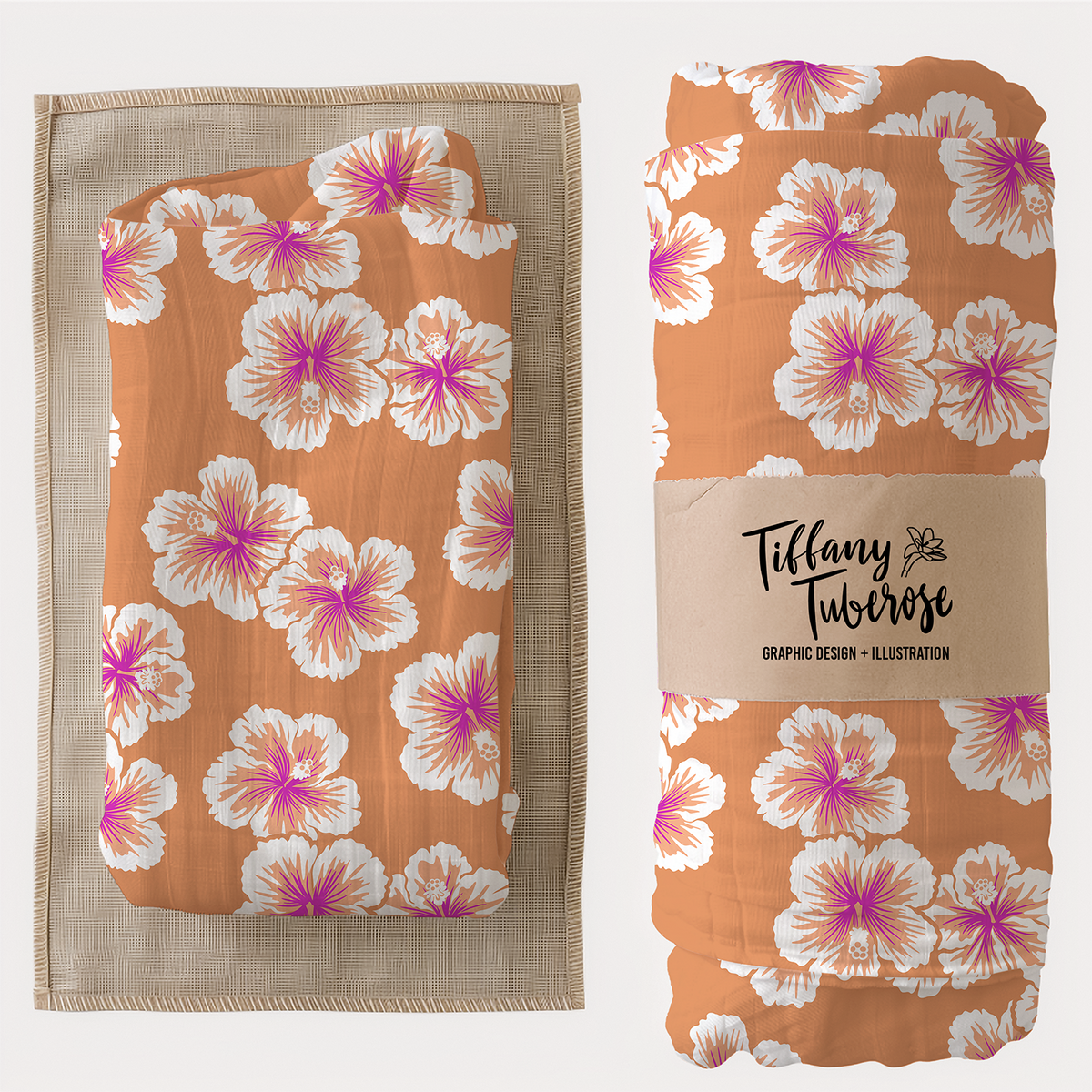 Bold Hibiscus Seamless Repeat Pattern