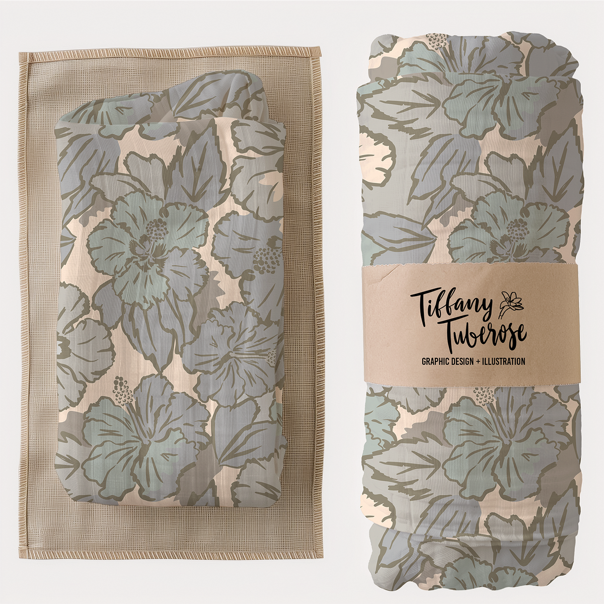 Hibiscus Camo Seamless Repeat Pattern