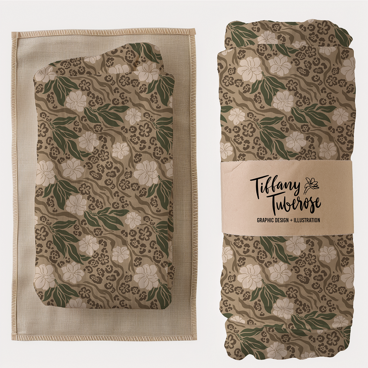 Pikake Maile Jungle Seamless Repeat Pattern