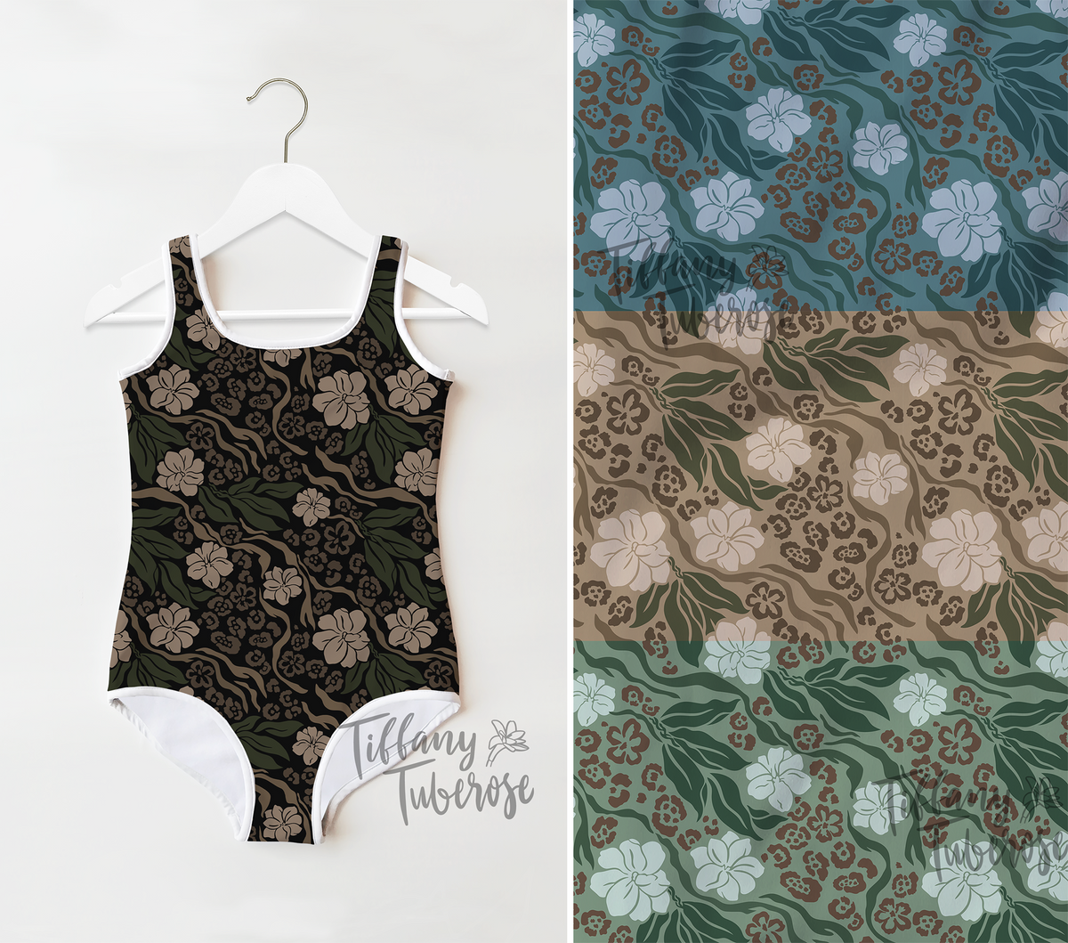 Pikake Maile Jungle Seamless Repeat Pattern