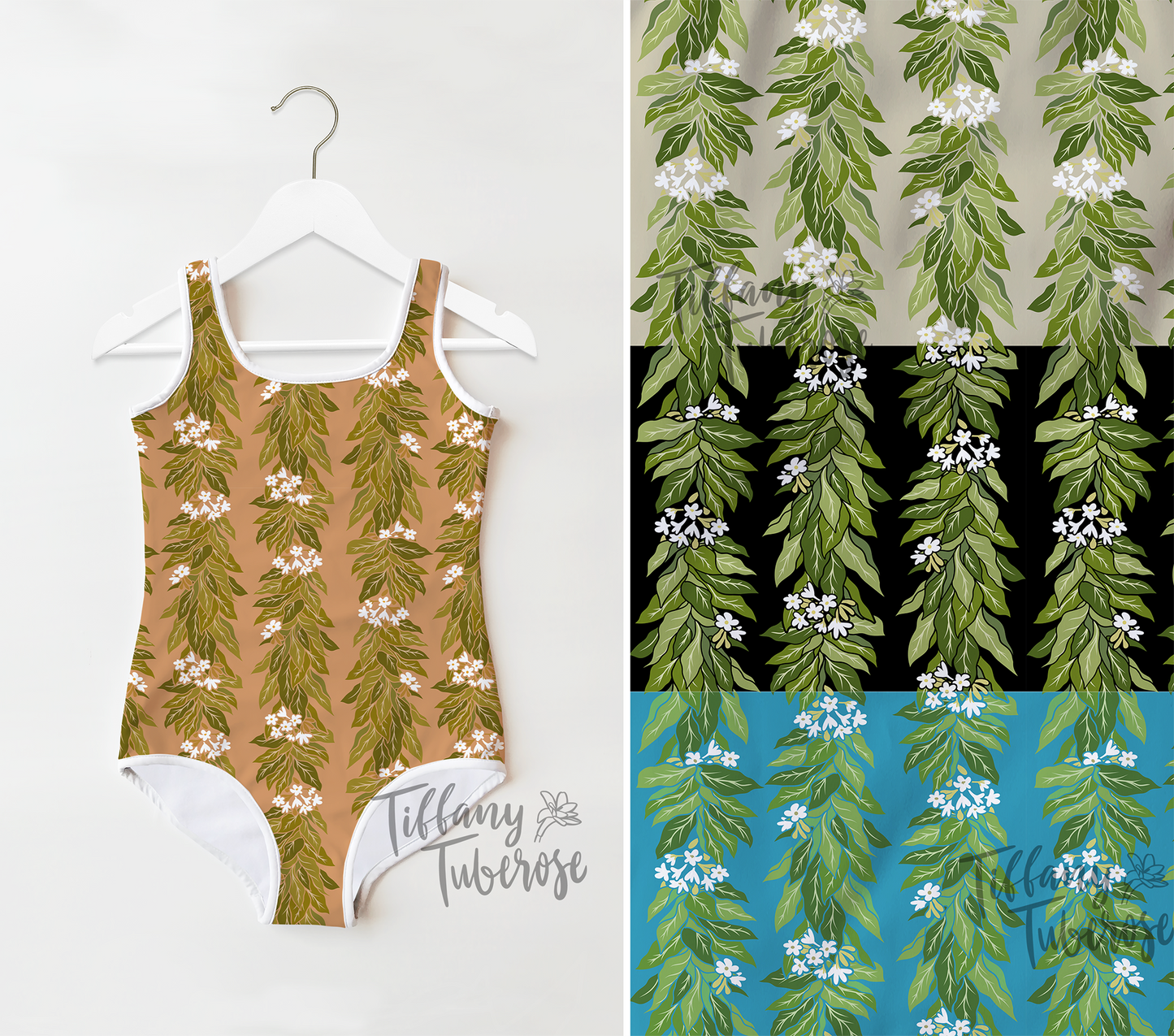 Lei Lau Kukui Seamless Repeat Pattern