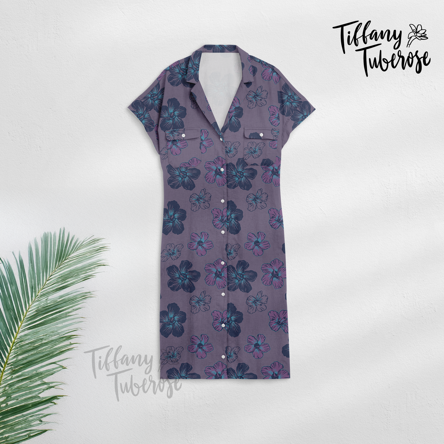 Hau Flower Scatter Seamless Repeat Pattern