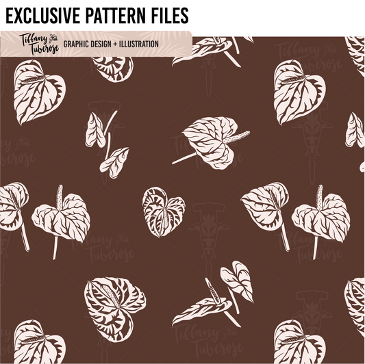 Anthurium Stamp Seamless Repeat Pattern