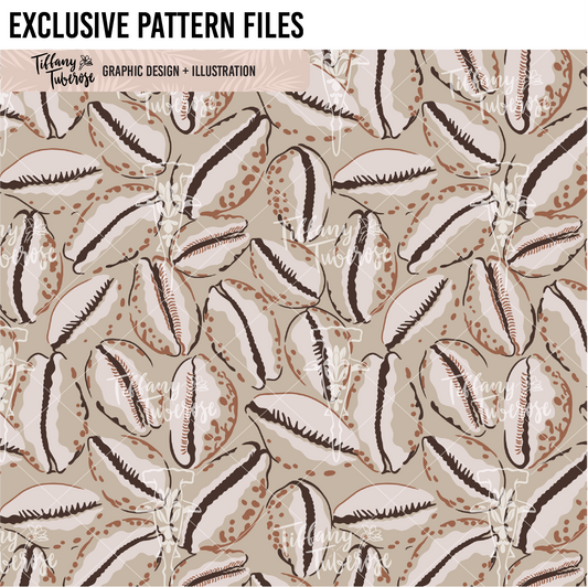 Cowrie Shell Dots Seamless Repeat Pattern