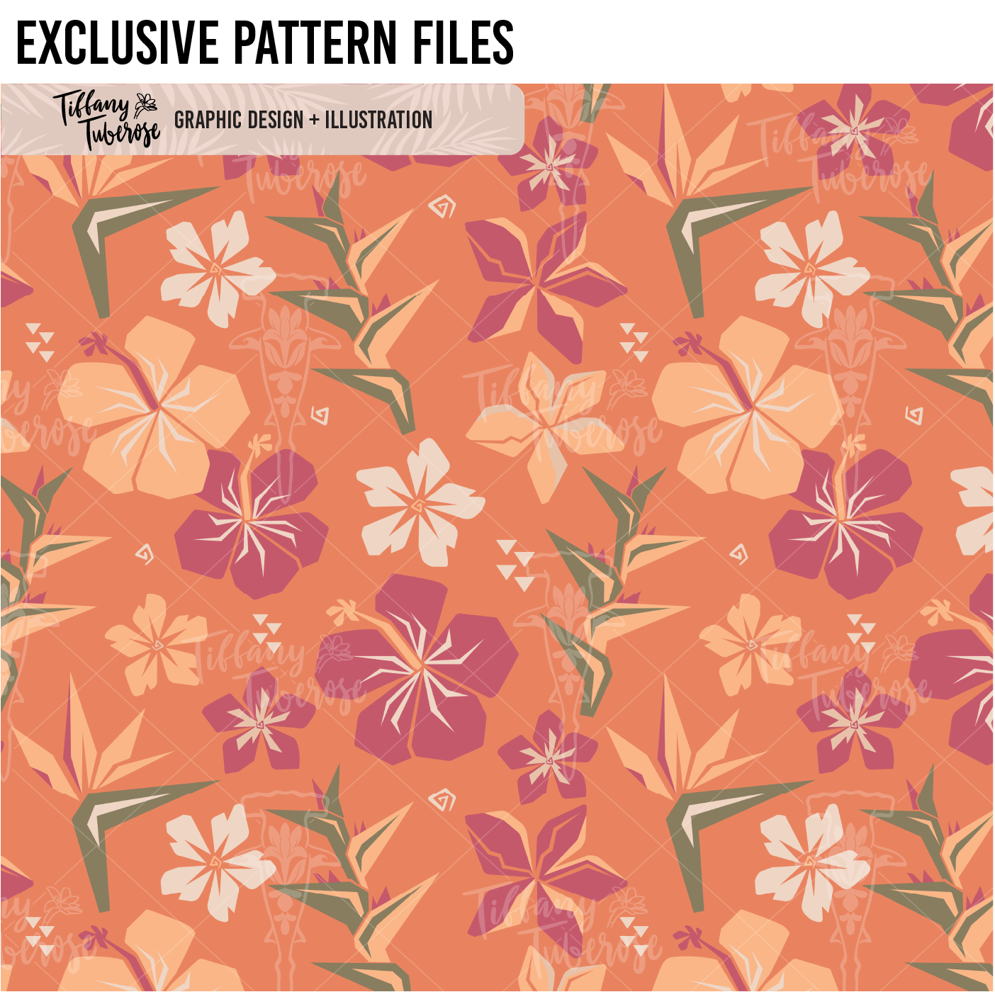 Edgy Floral Seamless Repeat Pattern