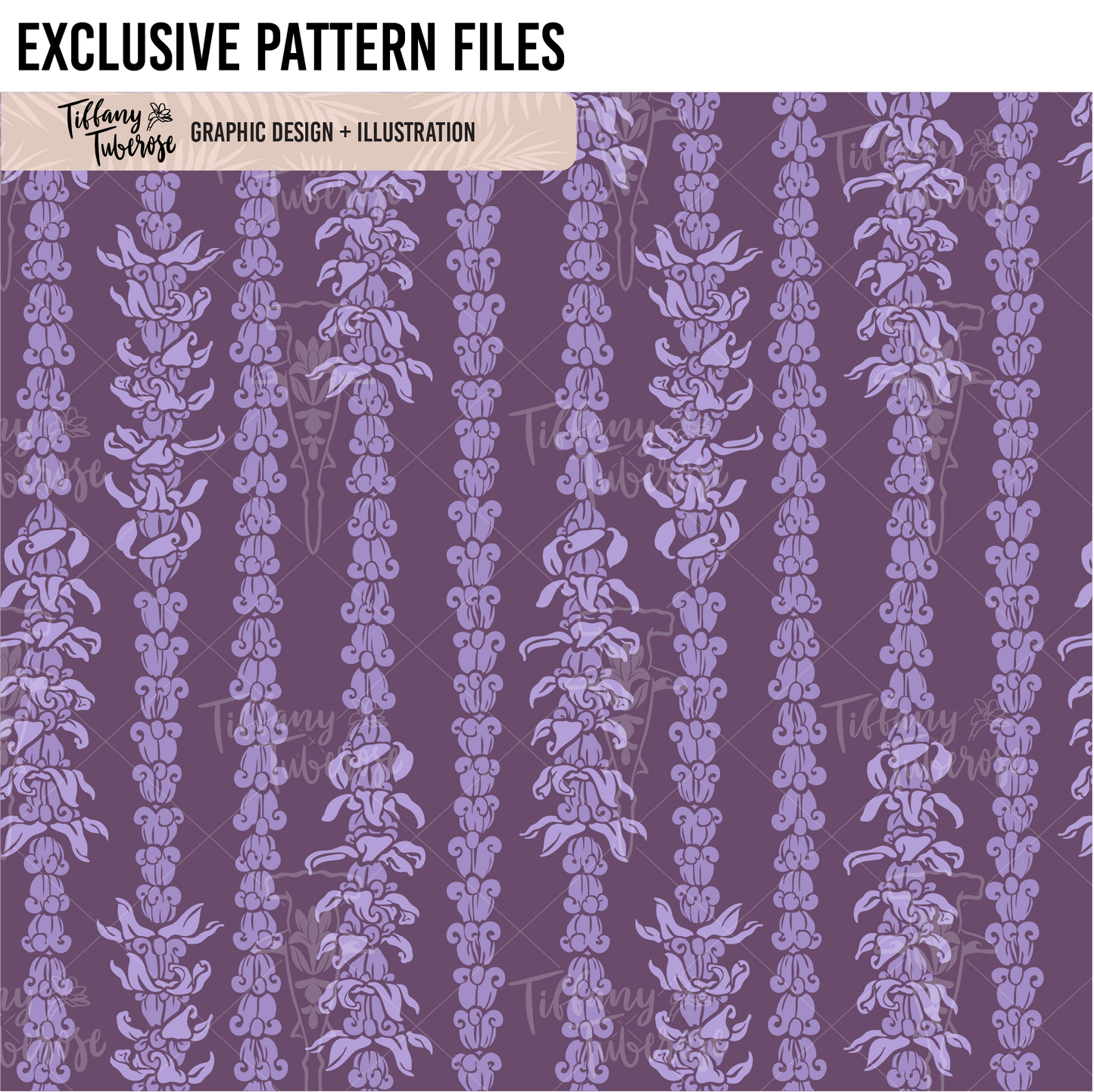 Lei Pua Kalaunu Seamless Repeat Pattern