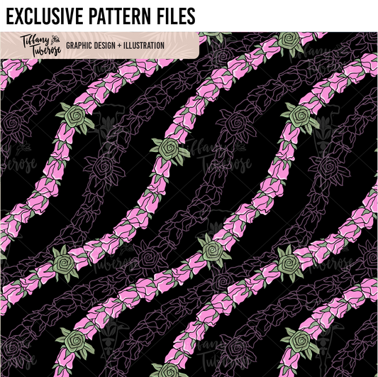 Lei Lokelani Rosette Seamless Repeat Pattern