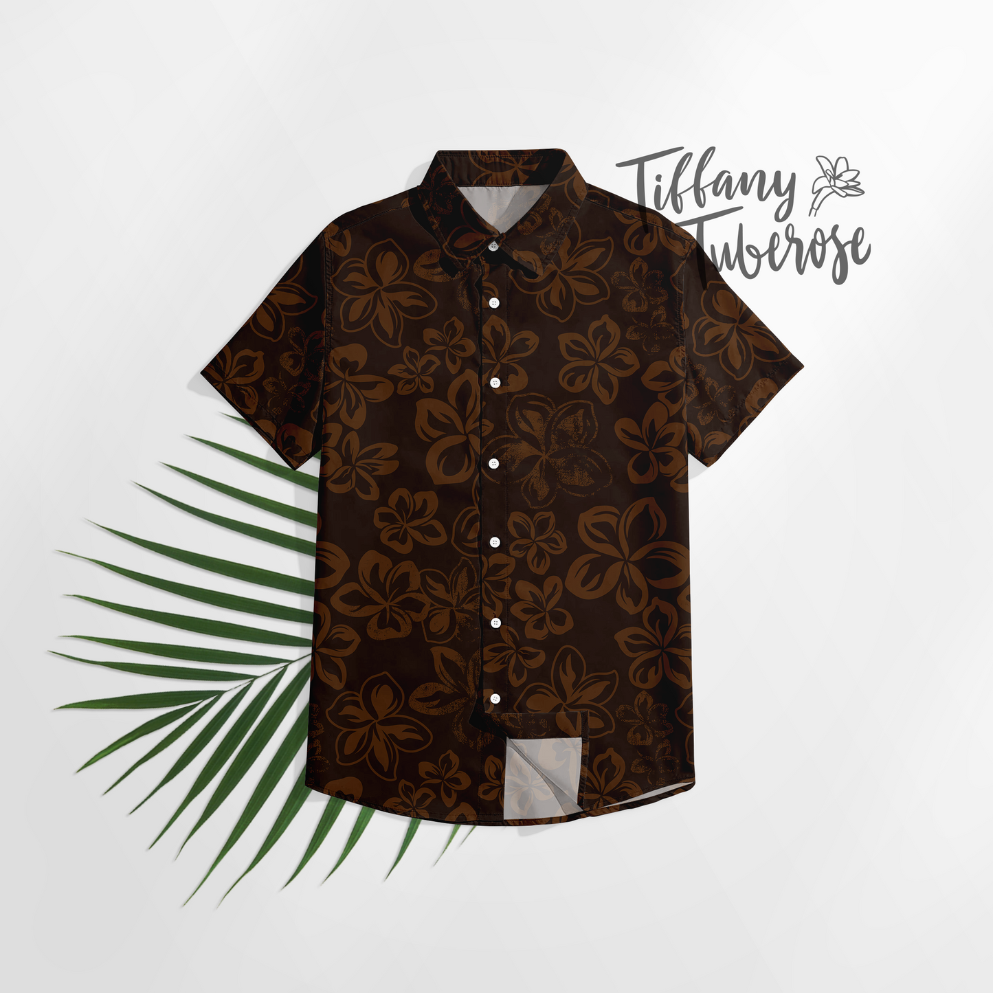 Vintage Plumeria Scatter Seamless Repeat Pattern