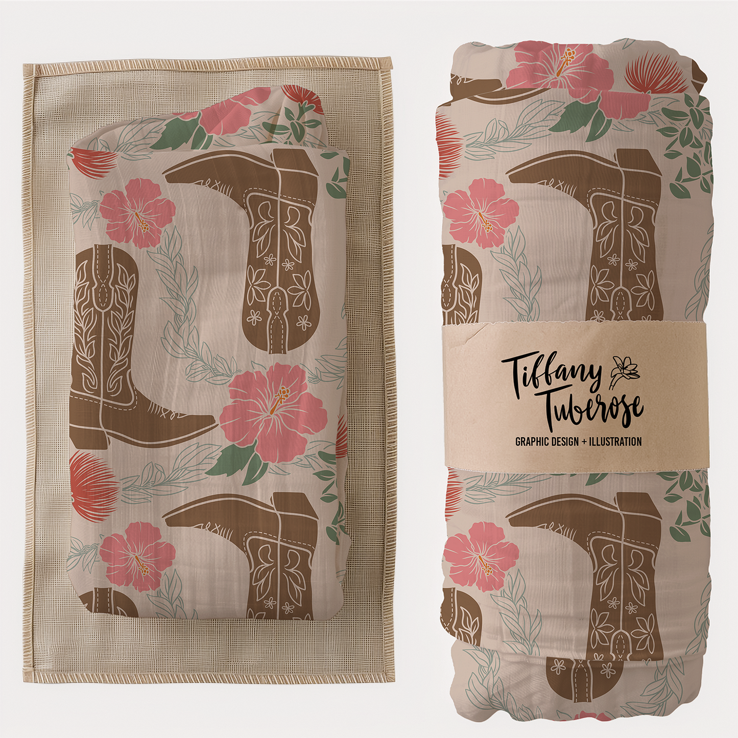 Woah Cowboy Boots Seamless Repeat Pattern