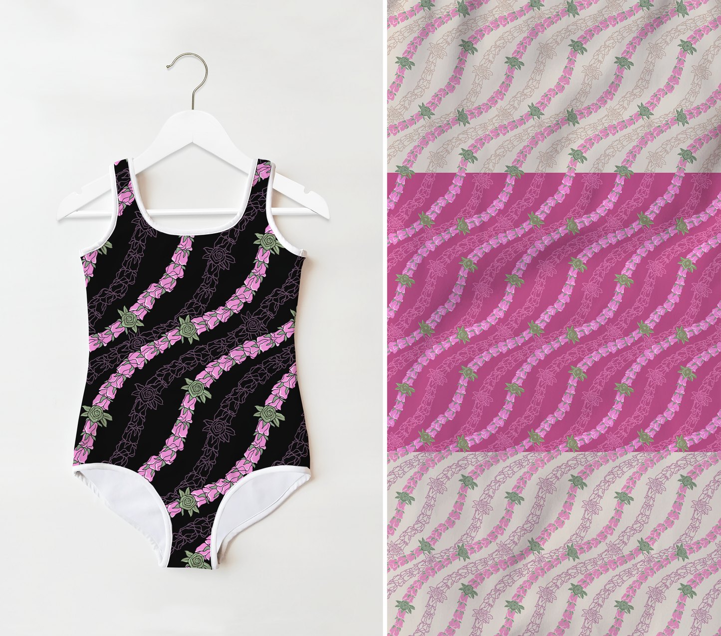 Lei Lokelani Rosette Seamless Repeat Pattern