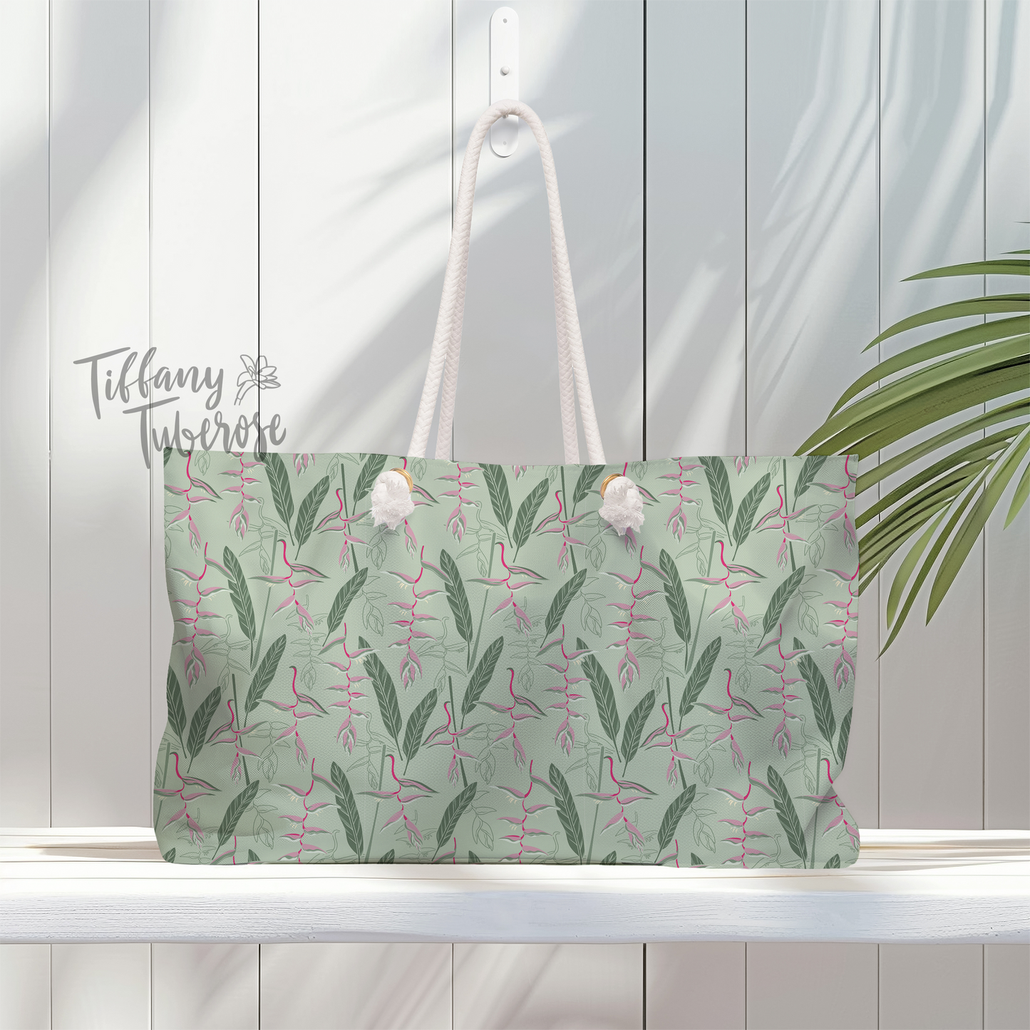 Pink Heliconia Seamless Repeat Pattern